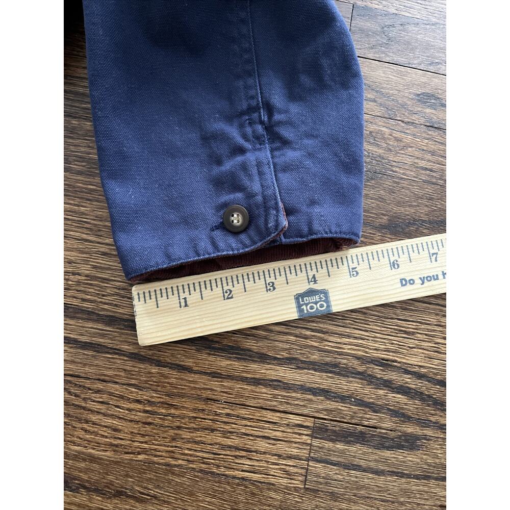 VTG Faded Glory Navy Corduroy Collar Plaid Lined Barn Jacket Women Medium - Picture 10 of 11